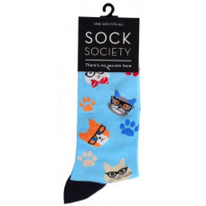 Cool Cats Socks - Light Blue